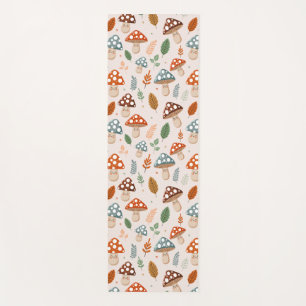 Tapis De Yoga Champignon, Feuillage d'automne, Motif de la natur