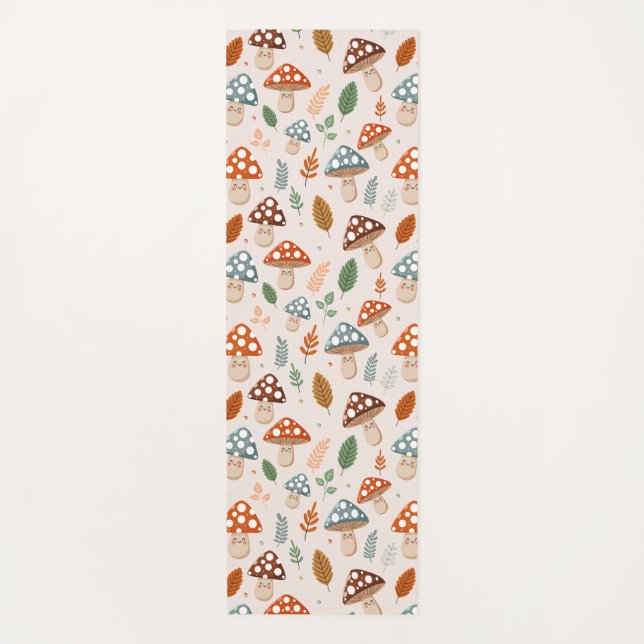 Tapis De Yoga Champignons, Feuillage d'automne, Nature Patten (Devant)