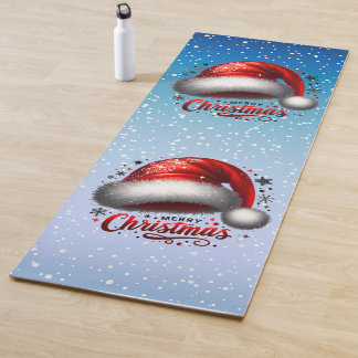 Tapis De Yoga Chapeau de Père Noël Écarlate Lumineux