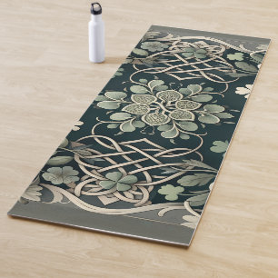 Tapis De Yoga Charme floral du trèfle celtique