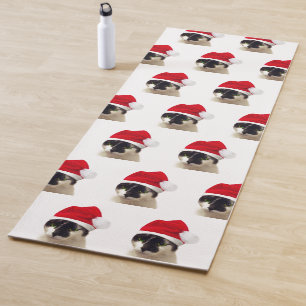 Tapis De Yoga Chat avec Casquette Père Noël