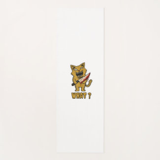 Tapis De Yoga Chat ce _ Drôle chat déplaisant avec couteau