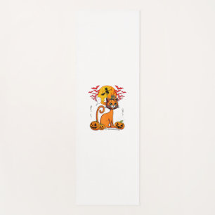 Tapis De Yoga Chat Citrouille sculpté Horreur tête Halloween pro