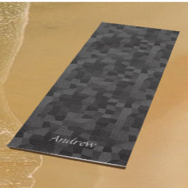 Tapis De Yoga Chat de Yoga Abstrait moderne noir et gris