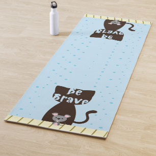 Tapis De Yoga Chat et souris courageux Yoga personnalisé Mat