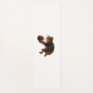 Tapis De Yoga Chat Jouer Basketball Drôle Chats Maman Meow Kitty