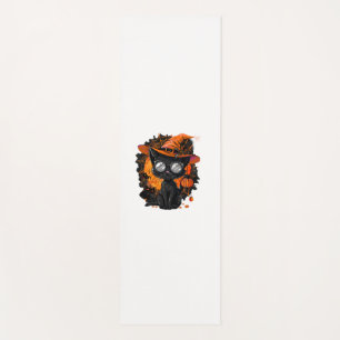 Tapis De Yoga Chat noir Costume Halloween Witchcraft Spider Web