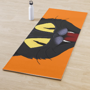 Tapis De Yoga Chat noir d'Halloween