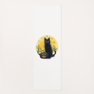 Tapis De Yoga Chat Noir Halloween Costume Citrouille Pour Femmes