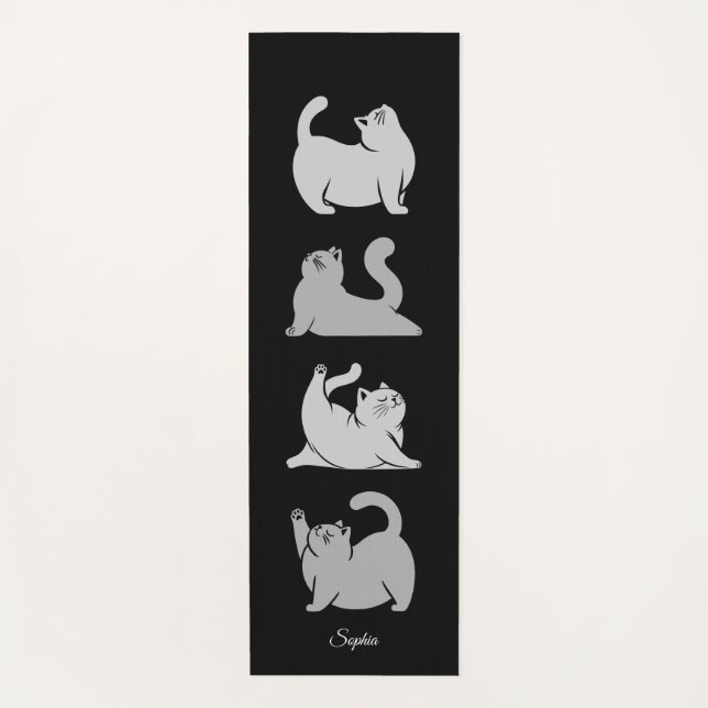 Tapis De Yoga Chat Personnalisé Yoga Mat, Nom Personnalisé Gym M (Devant)