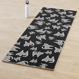 Tapis De Yoga Chat Yoga Mats - noir et blanc