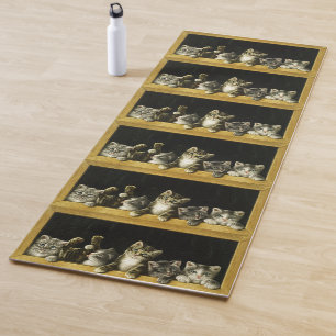 TAPIS DE YOGA CHATS DE CUISINE CAT MATS YOGA RÉVERSIBLES