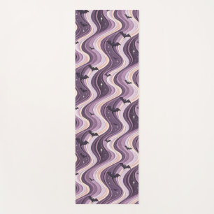 Tapis De Yoga Chauves-souris, lunes et vagues célestes