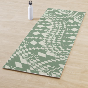 Tapis De Yoga Chèques déformées en vert