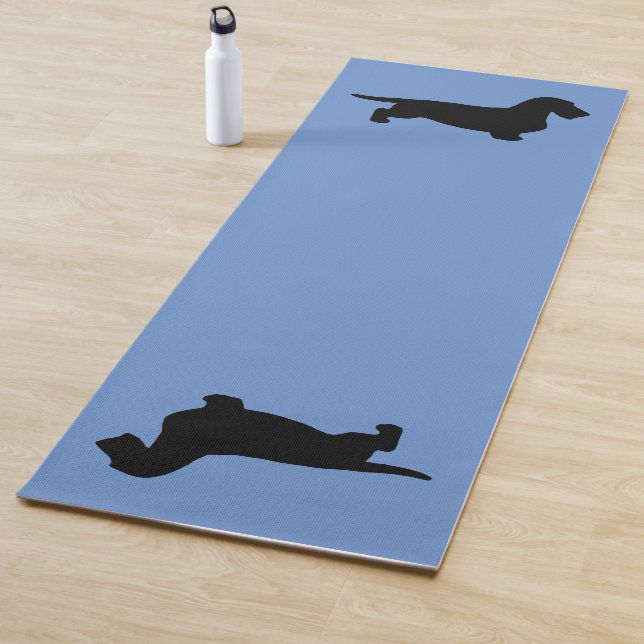 Tapis De Yoga Cheveux ronds Dachshund - Silhouette 1 (En situation)