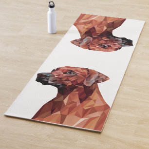 Tapis De Yoga Chien géométrique marron