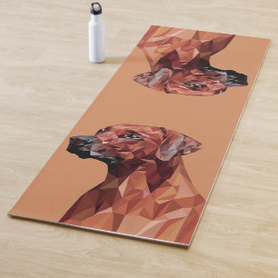 Tapis De Yoga Chien géométrique marron sur fond marron