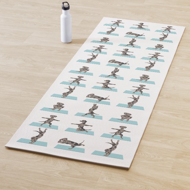 Tapis De Yoga Chien léopard de Catahoula yoga (En situation)