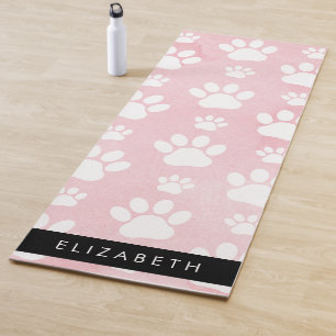 Tapis De Yoga Chien Paws, White Paws, Aquarelles roses, Votre No