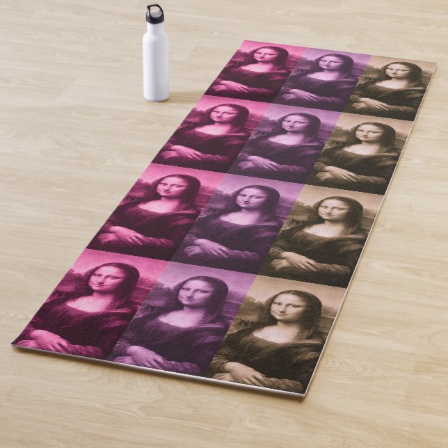 Tapis De Yoga Chocolat rose violet Mona Lisa (En situation)