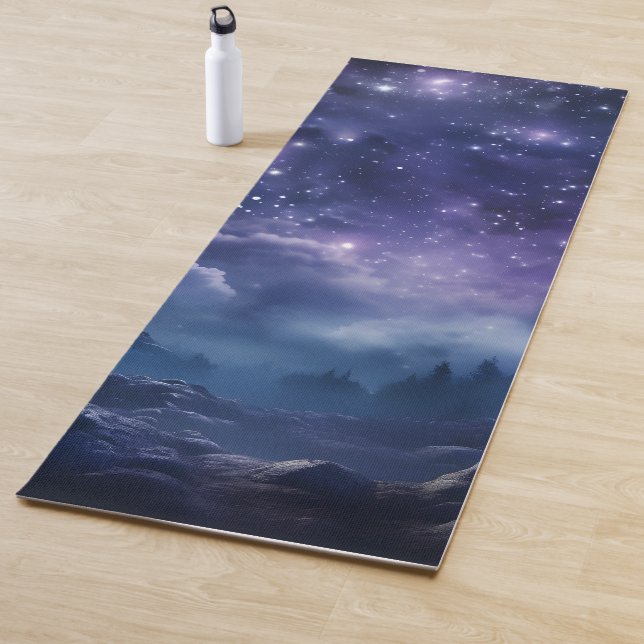 Tapis De Yoga Ciel nocturne de la forêt cosmique (En situation)