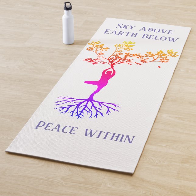 Tapis De Yoga Ciel, Terre, Mat de Yoga de Paix (En situation)