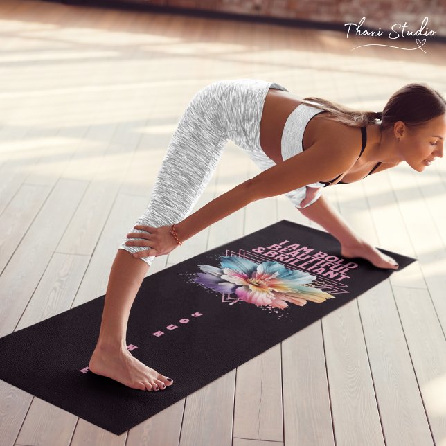 Tapis De Yoga Citation de brillante brillante brillante femme in (Créateur téléchargé)