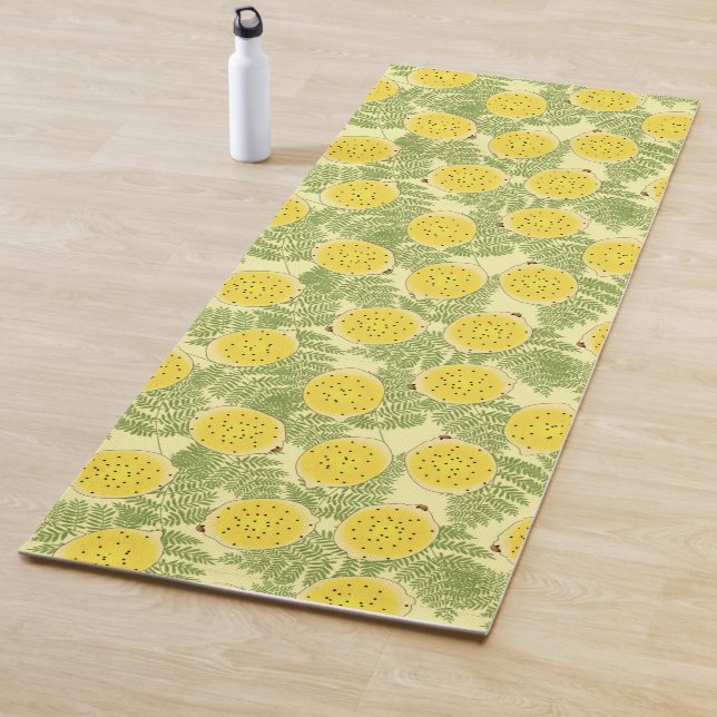 Tapis de yoga citron jaune (En situation)