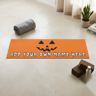 Tapis De Yoga Citrouille Halloween Orange Personnalisée Votre No