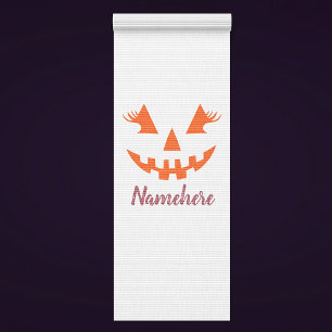 Tapis De Yoga Citrouille personnalisée Jack O Lantern Halloween