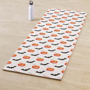 Tapis De Yoga Citrouilles et chauves-souris d'Halloween, Trou ou
