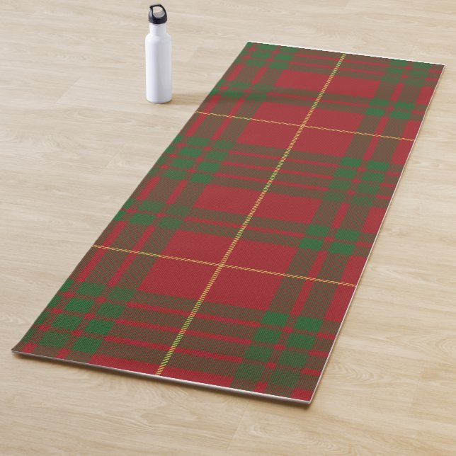 Tapis De Yoga Clan Plaid MacTavish Rouge Vert Check Tartan (En situation)