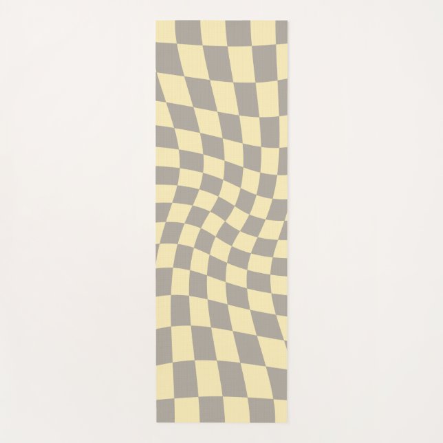 Tapis De Yoga Clavier gris-jaune rétro Pastel Warted (Devant)