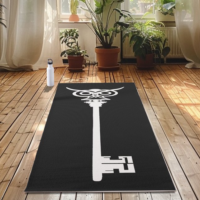 Tapis De Yoga Clé de squelette de la Chouette tribale (Créateur téléchargé)