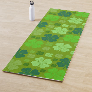 Tapis De Yoga Clovers verts, Lucky Clovers, Saint Patrick's Day