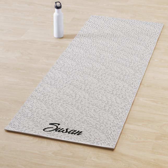 Tapis De Yoga Code binaire Bandes blanches noires (En situation)