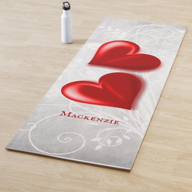 Tapis De Yoga Coeurs rouges Yoga Mat personnalisé (En situation)