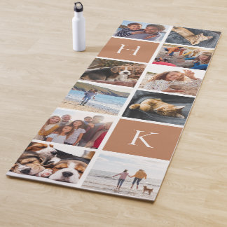 Tapis De Yoga Collage photo de famille personnalisée | Monogramm
