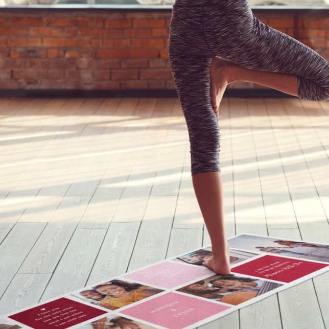 Tapis De Yoga Collage photo Valentines | Photo personnalisée 6 (Créateur téléchargé)