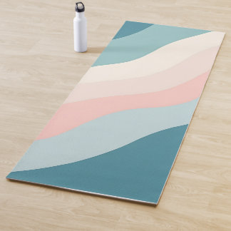 Tapis De Yoga Collection Abstrait Moderne Rose Pâle Menthe