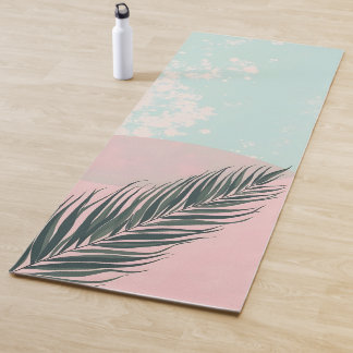 Tapis De Yoga Collection Moderne Abstraite Rose Fardé Menthe