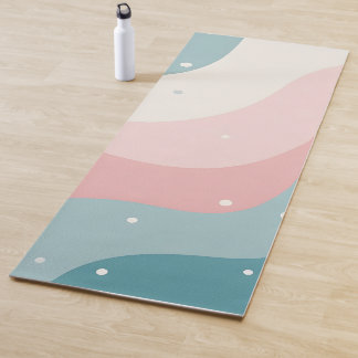 Tapis De Yoga Collection Moderne Abstraite Rose Pâle Menthe