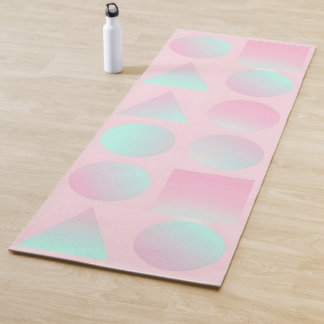 Tapis De Yoga Collection Tendance Abstraite Rose Fardé Menthe