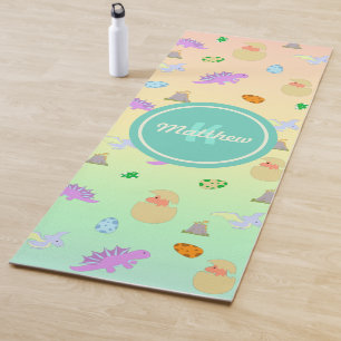 Tapis De Yoga Coloré Arc-en-ciel Dinosaur Oeufs Enfants Garçons