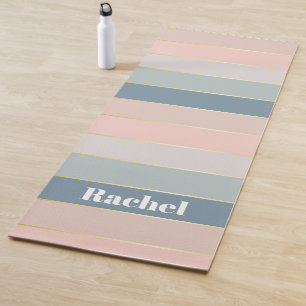 Tapis De Yoga Coloré Pastell Stripes de couleurs personnalisées