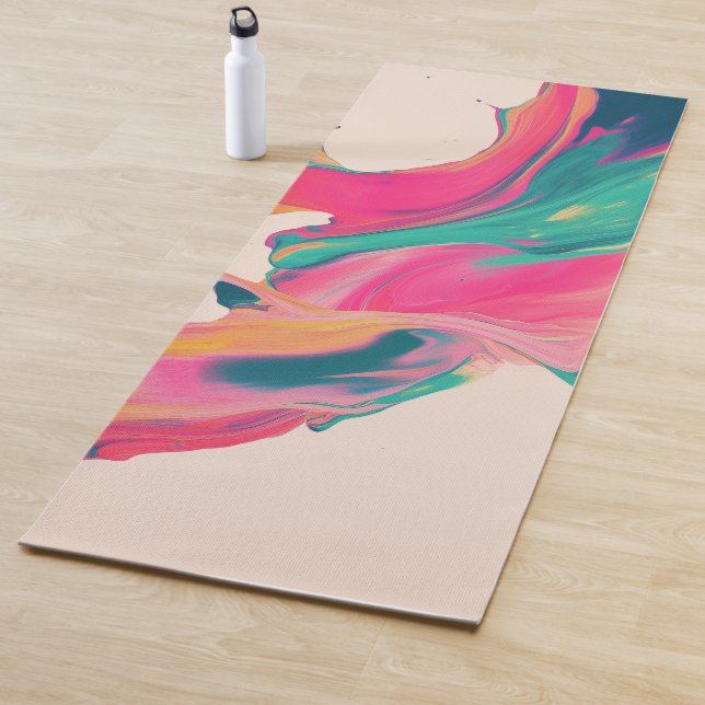 Tapis de Yoga Colorés Abstraits  (En situation)