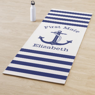 Tapis De Yoga Compagnon nautique de bleu marine d'Ancre premier