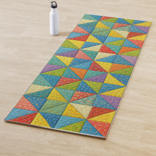 Tapis De Yoga Conception de courtepointe à moulin à vent coloré