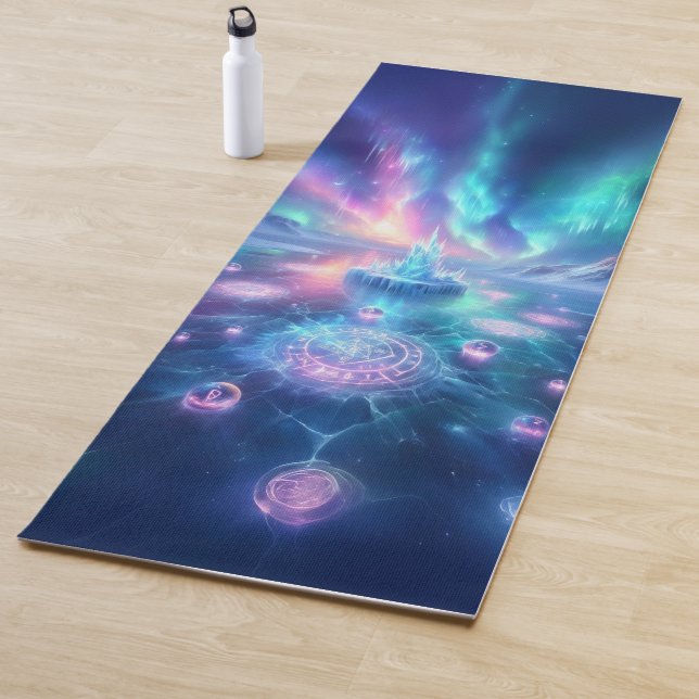 Tapis De Yoga Conception de fantaisie de cristal de glace éthéré (En situation)