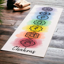 Tapis De Yoga Conception de sept chakra avec options de texte pe